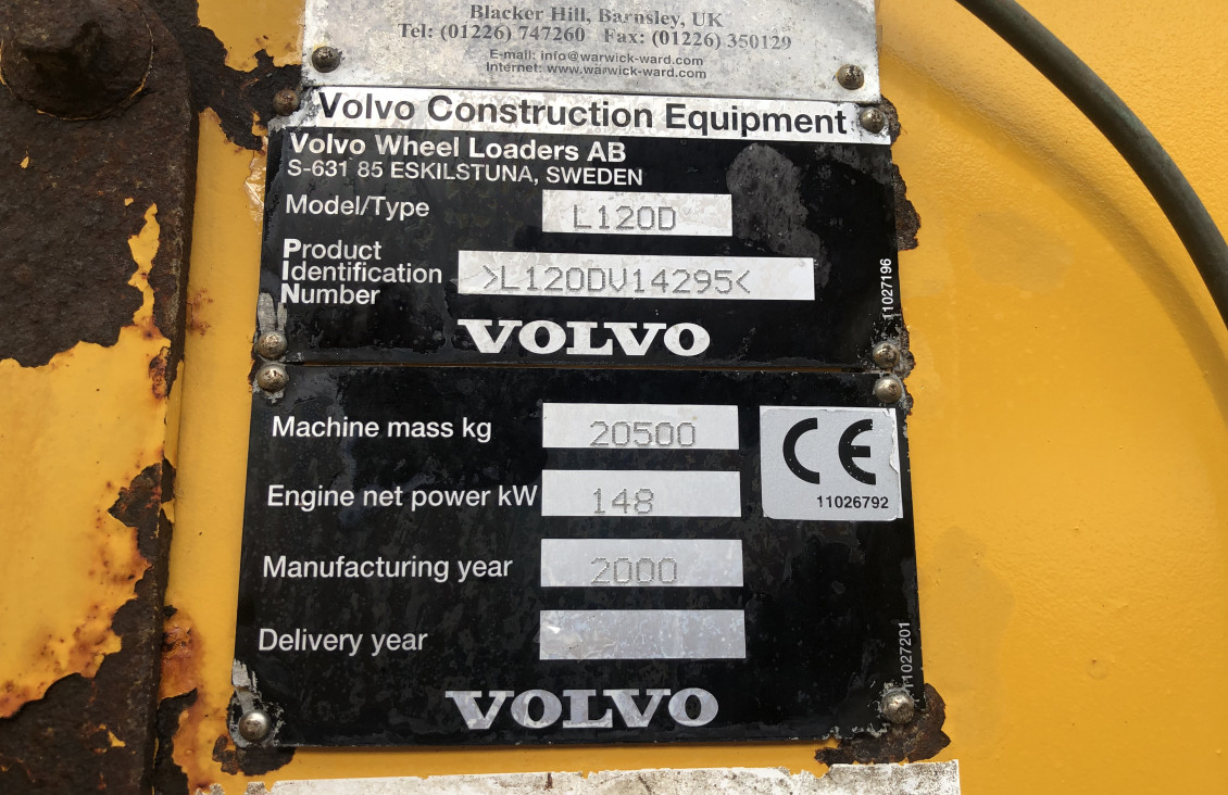 Used Volvo L120C wheeled loader for sale on Plantmaster UK