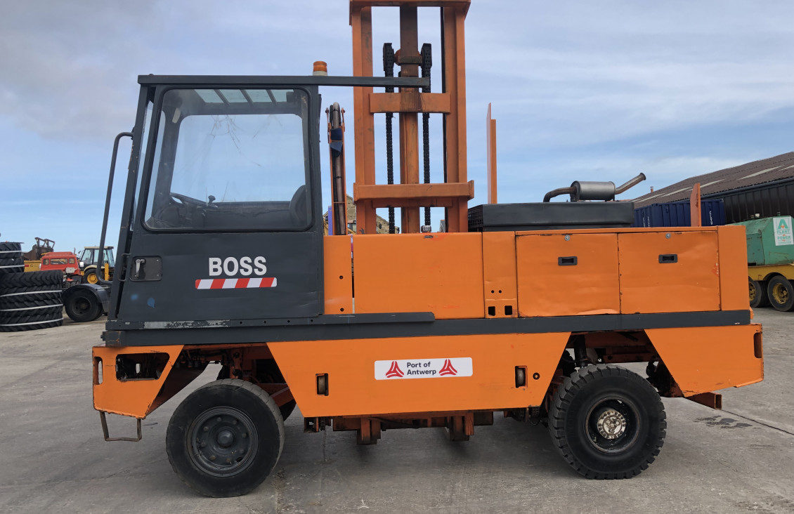 Used BOSS 556  5 ton Sideloader forklift for sale on Plantmaster UK