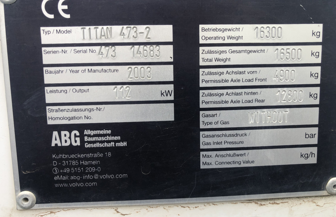 ABG Titan  473 -2  asphalt tarmac paver for sale on Plantmaster UK