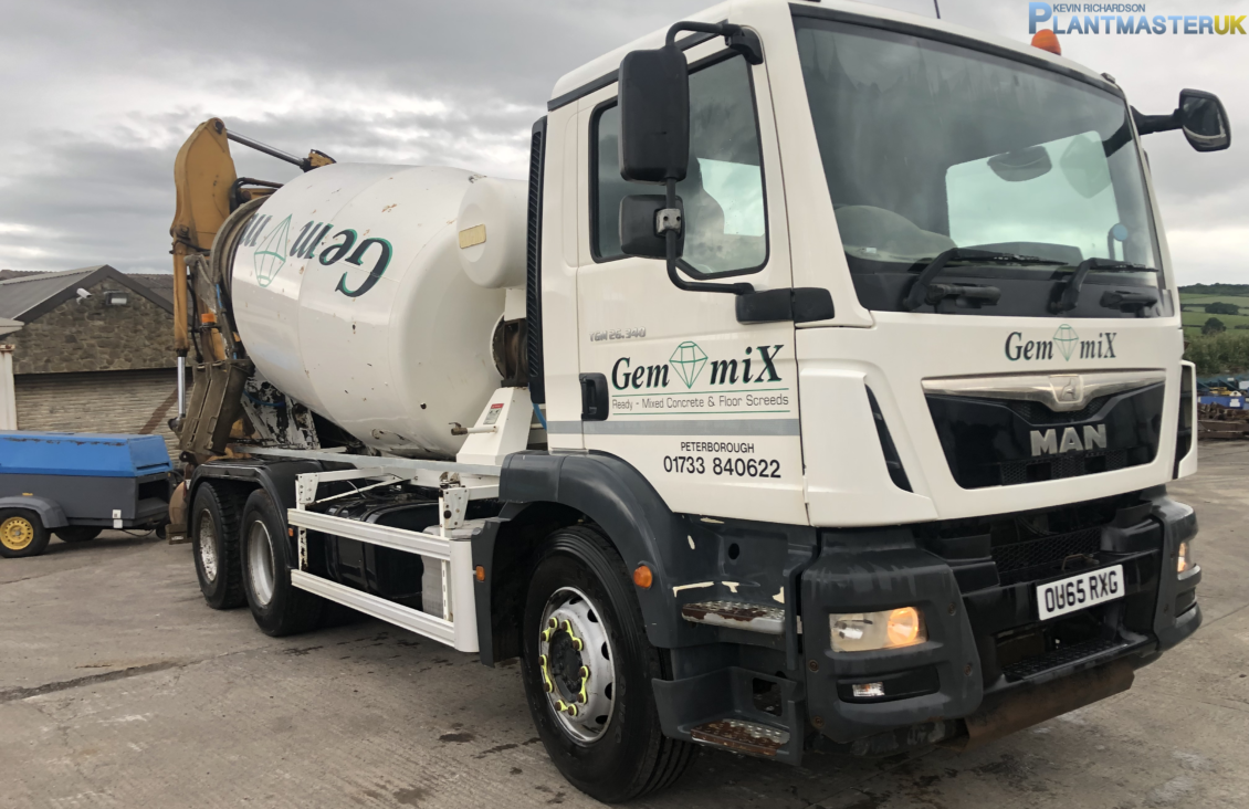 MAN  TGM 26.340 , 6×4 Cement mixer truck for sale on Plantmaster UK County Durham England United Kingdom
