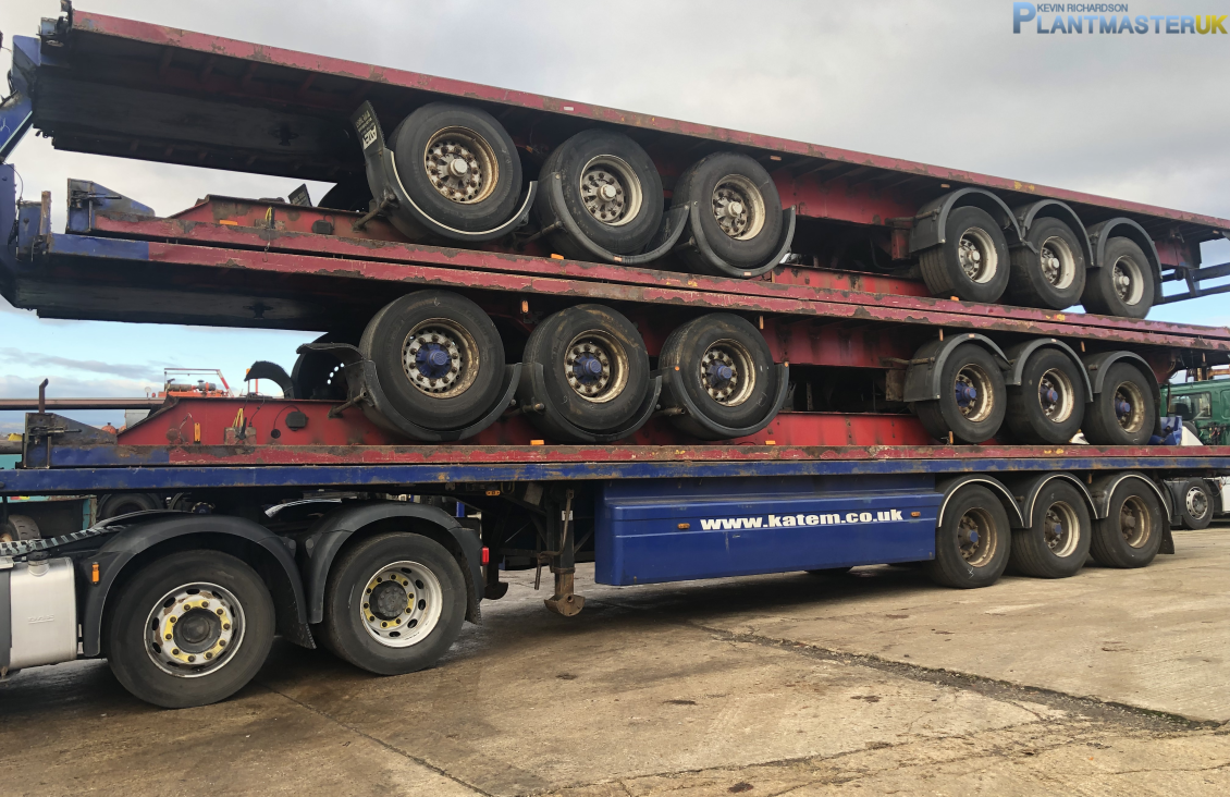 Stack of 5 x13.6 metre triaxle flat Trailors BPW a for sale on Plantmaster UK County Durham England United Kingdom