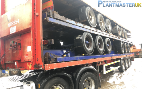 Stack of 5 x 13.6 metre flat Trailors with BPW axl for sale on Plantmaster UK